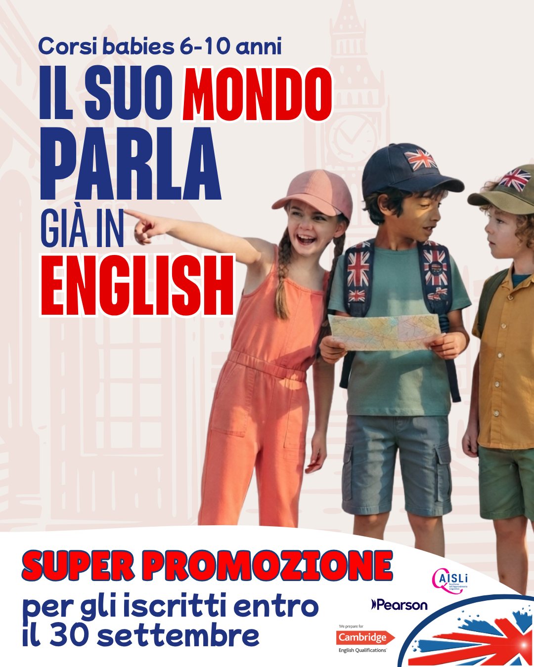 Siamo ufficialmente pronti a ricominciare con i nostri nuovi corsi di inglese per tutte le età e livelli! 👩‍🏫 🇬🇧

Approfitta della nostra promozione con cui potrai avere uno sconto extra se ti iscrivi entro il 30 settembre. 

Da oltre 15 anni aiutiamo bambini, giovani e adulti a imparare e perfezionare il loro inglese. 

Da noi troverai: 
🧑‍🏫 docenti madrelingua qualificati 

👥 corsi collettivi, piccoli gruppi e tanta conversazione 

📅 corsi individuali in giorni e orari flessibili, in sede e/o online 

📈 tutti i livelli di preparazione, da principiante (A1) a padronanza (C2) 

🎓 scuola accreditata AISLI - corsi riconosciuti dal MIM

🥇 corsi validi ai fini dei crediti formativi 

🌎 preparazione alle certificazioni linguistiche internazionali 

♥️ la fiducia di migliaia di studenti e famiglie che ci hanno scelto

Vieni a trovarci per fare il test di livello e avere una consulenza gratuita. 

Ti aspettiamo a Sestu in via Gorizia 9. 

Let’s goooo 😎

☎️ 070 7530610 - 375 7054766
📧 info@ispeakenglishsestu.it
📲 www.ispeakenglishsestu.it

 #InglesePerTutti #imparareinglese #inglese #ingleseperitaliani #corsidiinglese