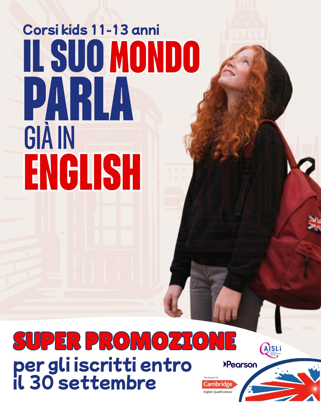Siamo ufficialmente pronti a ricominciare con i nostri nuovi corsi di inglese per tutte le età e livelli! 👩‍🏫 🇬🇧

Approfitta della nostra promozione con cui potrai avere uno sconto extra se ti iscrivi entro il 30 settembre. 

Da oltre 15 anni aiutiamo bambini, giovani e adulti a imparare e perfezionare il loro inglese. 

Da noi troverai: 
🧑‍🏫 docenti madrelingua qualificati 

👥 corsi collettivi, piccoli gruppi e tanta conversazione 

📅 corsi individuali in giorni e orari flessibili, in sede e/o online 

📈 tutti i livelli di preparazione, da principiante (A1) a padronanza (C2) 

🎓 scuola accreditata AISLI - corsi riconosciuti dal MIM

🥇 corsi validi ai fini dei crediti formativi 

🌎 preparazione alle certificazioni linguistiche internazionali 

♥️ la fiducia di migliaia di studenti e famiglie che ci hanno scelto

Vieni a trovarci per fare il test di livello e avere una consulenza gratuita. 

Ti aspettiamo a Sestu in via Gorizia 9. 

Let’s goooo 😎

☎️ 070 7530610 - 375 7054766
📧 info@ispeakenglishsestu.it
📲 www.ispeakenglishsestu.it

 #InglesePerTutti #imparareinglese #inglese #ingleseperitaliani #corsidiinglese