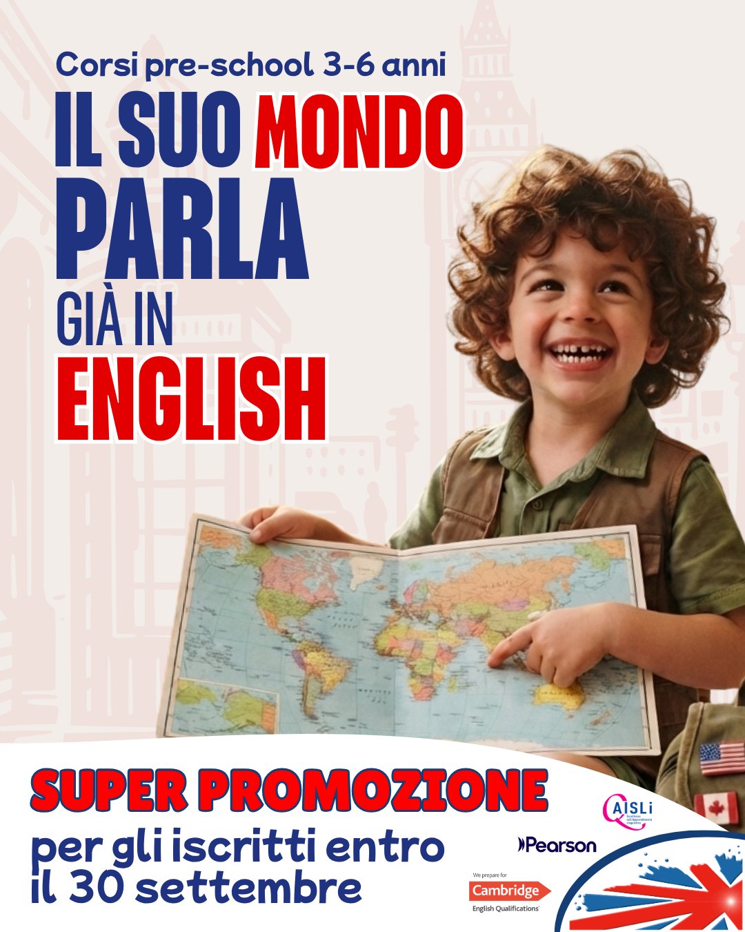 Siamo ufficialmente pronti a ricominciare con i nostri nuovi corsi di inglese per tutte le età e livelli! 👩‍🏫 🇬🇧

Approfitta della nostra promozione con cui potrai avere uno sconto extra se ti iscrivi entro il 30 settembre. 

Da oltre 15 anni aiutiamo bambini, giovani e adulti a imparare e perfezionare il loro inglese. 

Da noi troverai: 
🧑‍🏫 docenti madrelingua qualificati 

👥 corsi collettivi, piccoli gruppi e tanta conversazione 

📅 corsi individuali in giorni e orari flessibili, in sede e/o online 

📈 tutti i livelli di preparazione, da principiante (A1) a padronanza (C2) 

🎓 scuola accreditata AISLI - corsi riconosciuti dal MIM

🥇 corsi validi ai fini dei crediti formativi 

🌎 preparazione alle certificazioni linguistiche internazionali 

♥️ la fiducia di migliaia di studenti e famiglie che ci hanno scelto

Vieni a trovarci per fare il test di livello e avere una consulenza gratuita. 

Ti aspettiamo a Sestu in via Gorizia 9. 

Let’s goooo 😎

☎️ 070 7530610 - 375 7054766
📧 info@ispeakenglishsestu.it
📲 www.ispeakenglishsestu.it

 #InglesePerTutti #imparareinglese #inglese #ingleseperitaliani #corsidiinglese